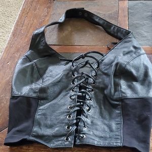 Leather halter top